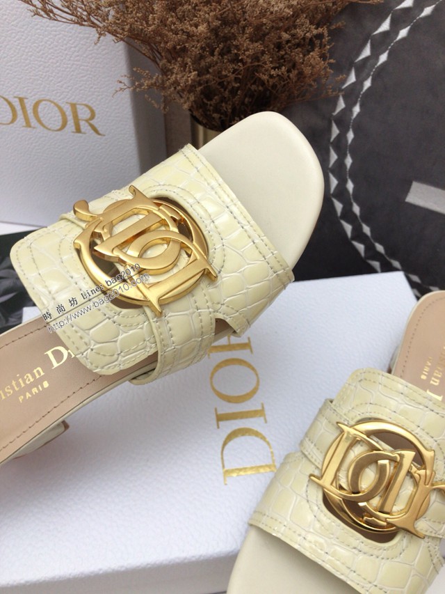 Dior迪奧2021春夏新款果凍色女鞋 CD字母logo五金扣平底鏤空人字拖夾趾涼鞋 dx2860